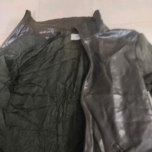 Fancy Leather And Wool Jacket For Women