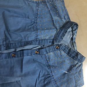 Blue Denim Texture Shirt