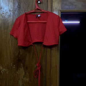 H&M Red CropTop Blouse