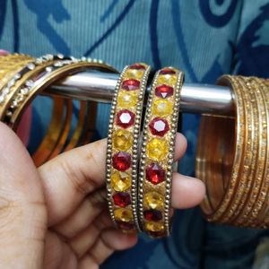 Red Golden Bangles