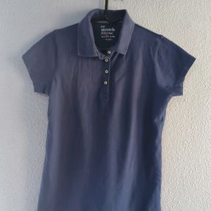 Blue Polo Tshirt. Thick Material Slim Fit