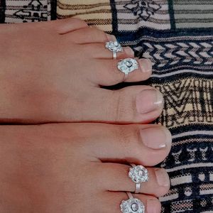 Artificial Silver Toe Ring With Free Gift