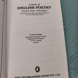 English Poetry By BD pandey