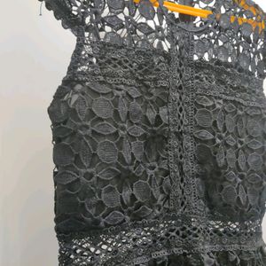 Black Net Mini Dress