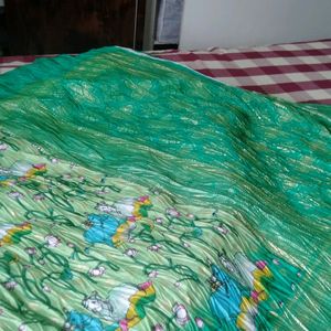 New Green Crush Pichwai Print Saree