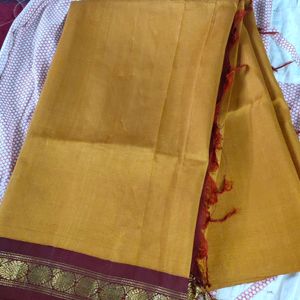 Pure Silk Single Side Bordered Saree