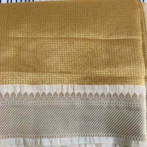 Checked Golden Saree