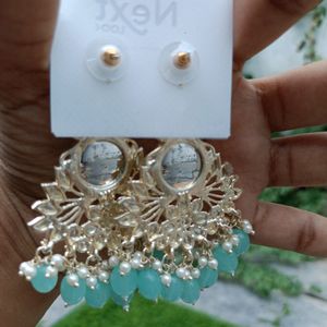 Sky Blue Kundan Earring