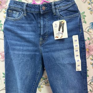 New Highwaist Mom Style Navy Blue Jeans