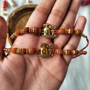 Shiv Ji Rudraksh Rakhi Set Of 2 Pcs