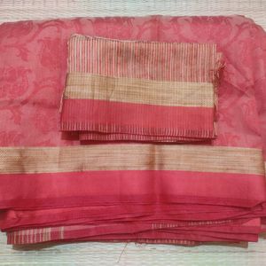 Jute Silk Saree With Blouse piece