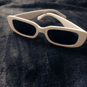 Retro White Frame Sunglasses