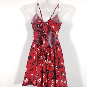 Red Printed Casual Dress (Women)