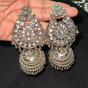 Oxidised German Silver Jhumkas