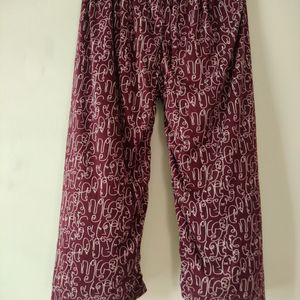 Purple Printed Lower For Women