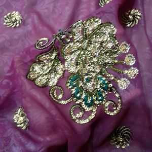 Purple Colur Georgette Saree