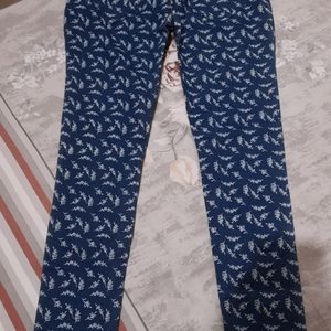 Navy Blue Printed Jeans