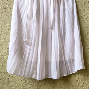 Pleated White Skirt