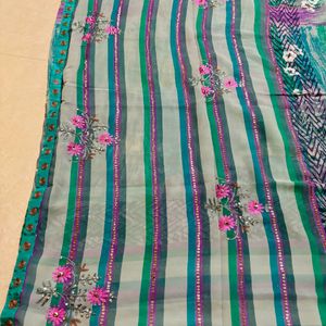 beautiful partyware saree with blouse