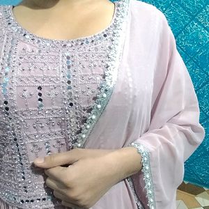 Naira Cut Suit With Dupatta