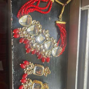 Red Choker Necklace Set