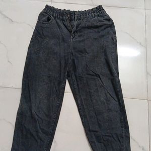 Charcoal Colour Mom Jeans