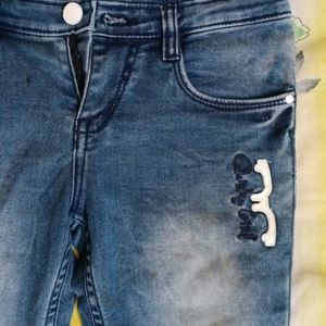 Denim Designer Capri Jeans For 8 To 10 Year