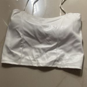 White Leather Top