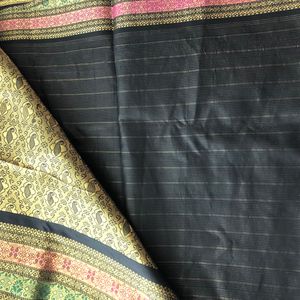 (Sold Out In Combo) Black Silk Saree