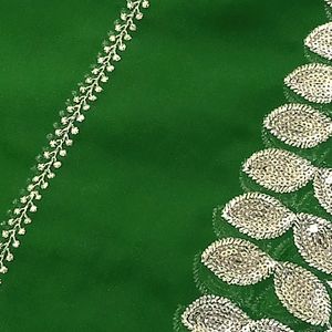 Georgette Saree With Silver Border