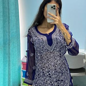 Blue Chikankari Kurti