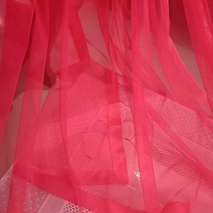 Pretty Hot Pink Net Dupatta