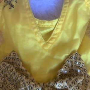 Designer Yellow Flare Dress For Baby Girl