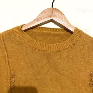 Mustard Woolen Mini Dress