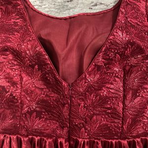 Maroon Party Wear Gown For Sale