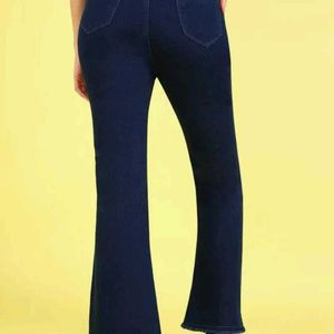 A Stunning Denim Bell Bottom Jeans For Girls.