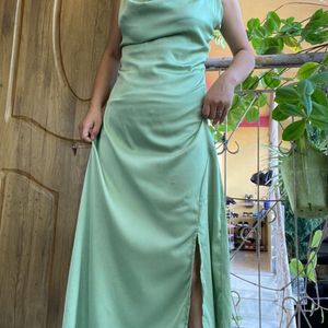 Green Satin Dress