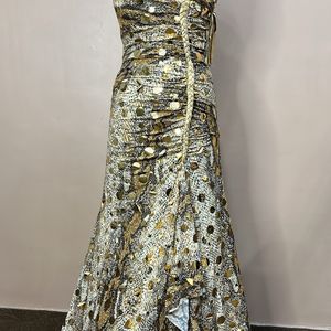 Golden Ruched Gown