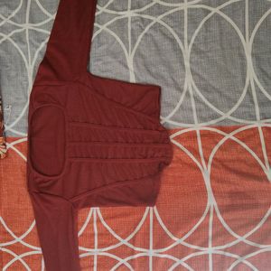 Maroon Full Sleeves Top