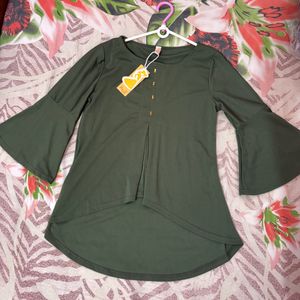 High-Low Olive Top