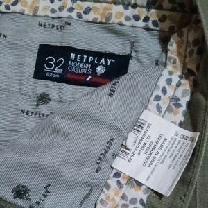 NETPLAY Olive Coloured Stylish Pant