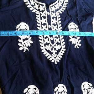 Navy blue new embroidery kurta