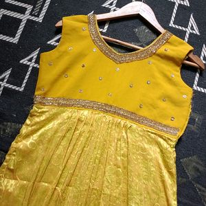 Yellow Stone Work Kurta Set