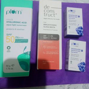 COMBO Of 4 🌟Plum & Deconstruct Sunscreens+ Serums