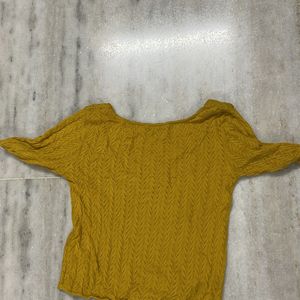 ONLY Mustard Crop top