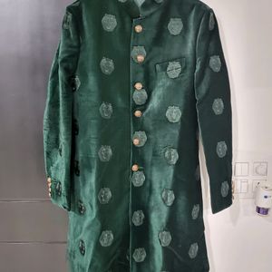 Men Sherwani Green Indo-Western Jacket 36inch