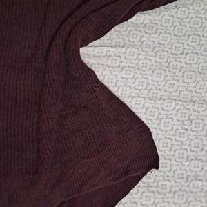 Burgundy Criss Cross Chunky Sweater