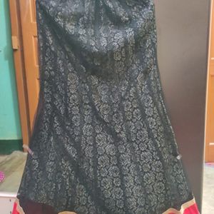 Red&Black Lacha with Skirt And Dupatta