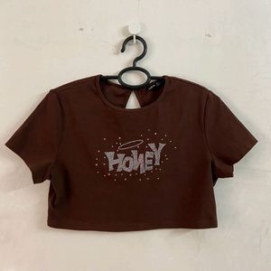 Shein Brown Crop Top (S)