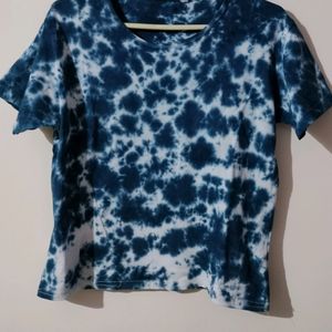 Blue White Tye Die Tshirt